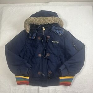 Coogi Wool Blue Long Sleeve Full Zip Jacket‎ Heavy Women's Size 3XL Embroidered